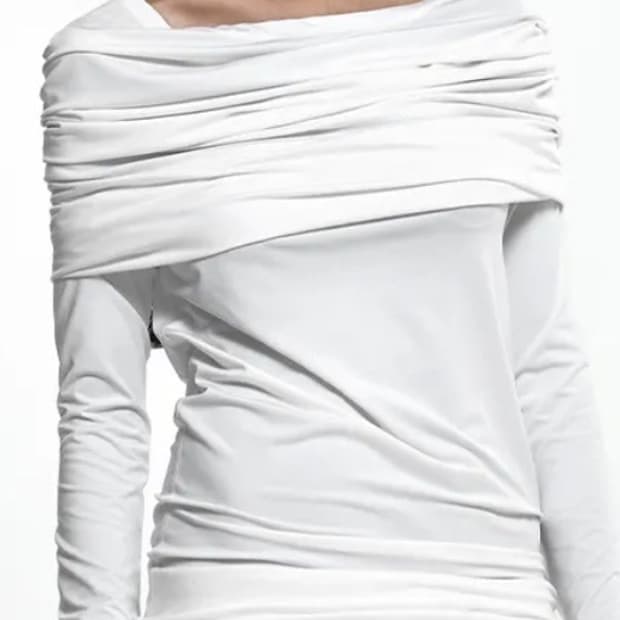 나체 2way 드레이핑 롱슬리브 아이보리