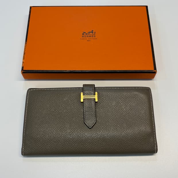 에르메스 베안 장지갑 에토프 금장