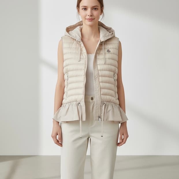 몽클레어 여성 후드 다운 베스트 패딩(0/44)