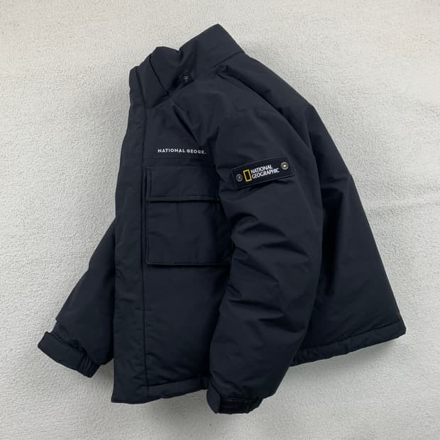 내셔널지오그래픽 듀공 덕다운 숏패딩 블랙