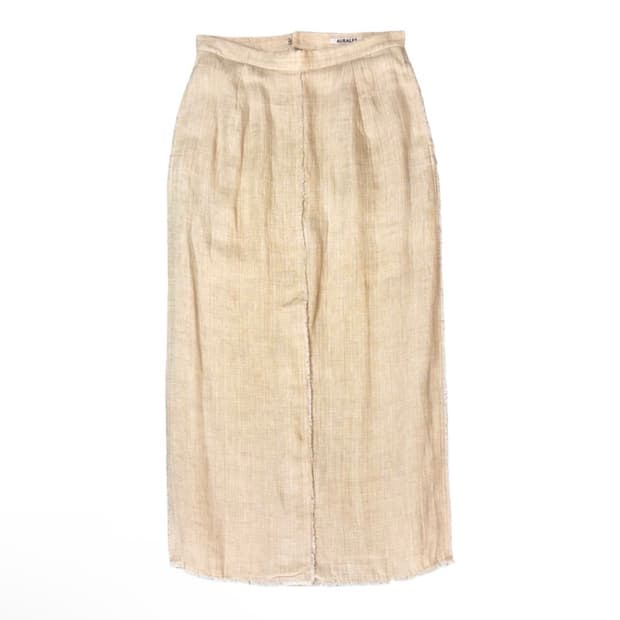 오라리 더블 페이스 프린지 롱스커트