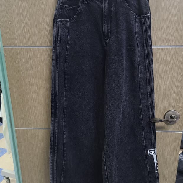 아디다스 아디브레이크 와이드 데님 팬츠 흑청 28