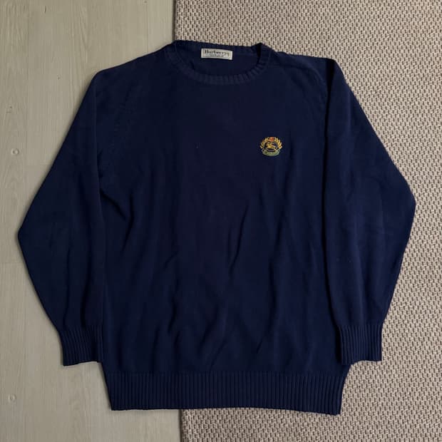 90s 버버리 월계관 로고니트