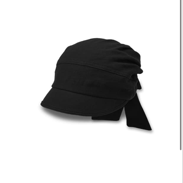 openyy LINEN TIE-UP HAT BLACK