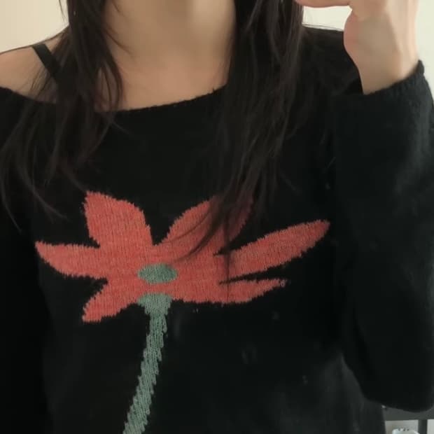 시스에이 모헤어 플라워니트