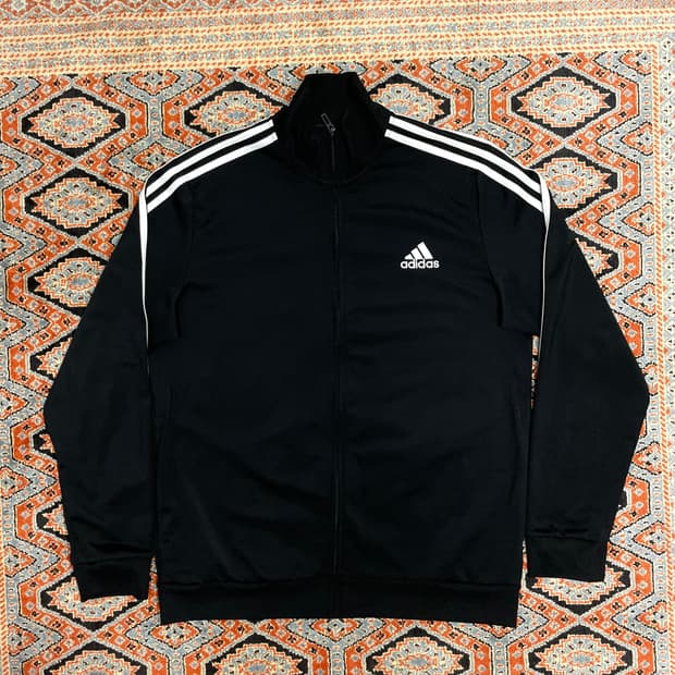 아디다스 삼각로고 블랙 집업져지 자켓 남성2XL