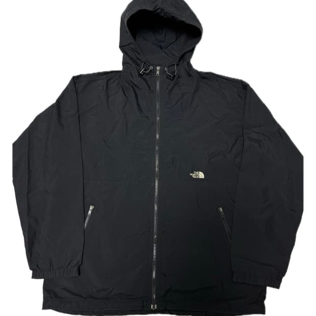 노스페이스 미들로고 나일론 자켓 블랙 바람막이