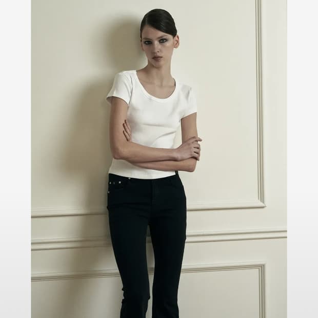 시너진 plain rib 반팔티