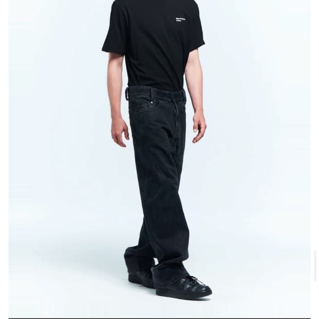 플라스틱프로덕트 드리프트 데님 팬츠 블랙