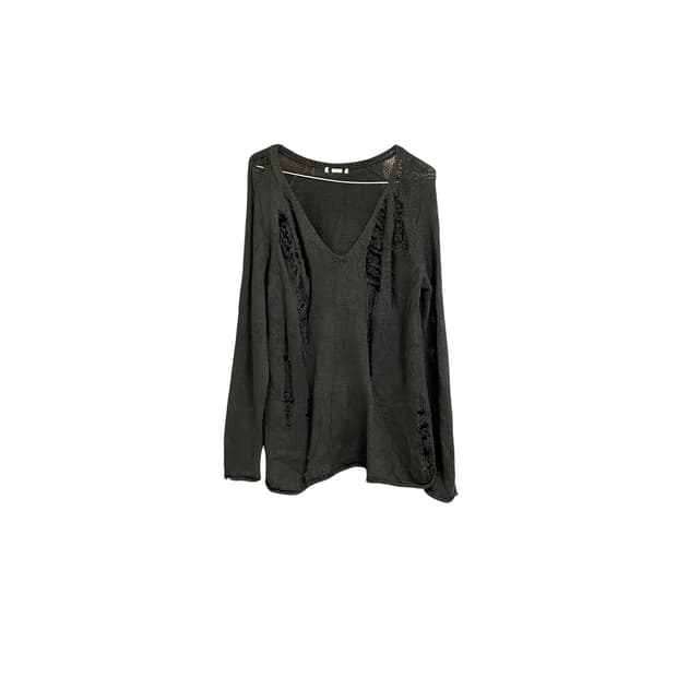 Deep khaki damage knit 