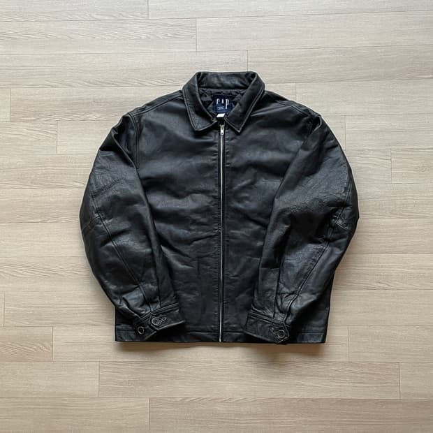 90s 올드갭 레더 자켓 블랙