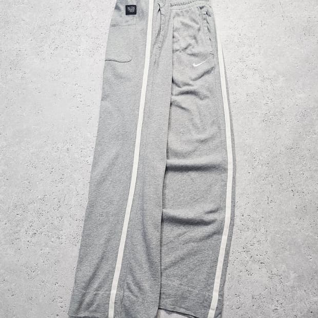 나이키 사이드라인 라이트 그레이 트랙팬츠 면 와이드 바지