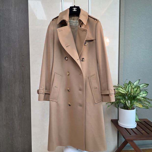 새상품급 버버리 캐시미어 100% 켄징턴 트렌치코트 (클래식 로고)