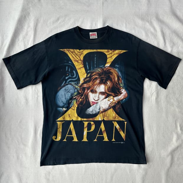 90s X JAPAN 요시키 프린팅 반팔 티셔츠 XL