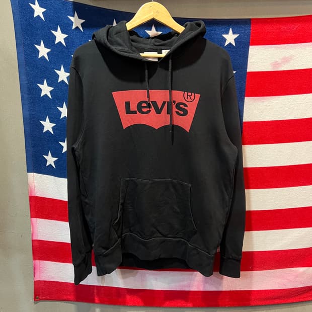 리바이스 로고 후드티