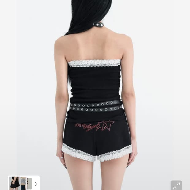 카이야 crystal logo short pants - black