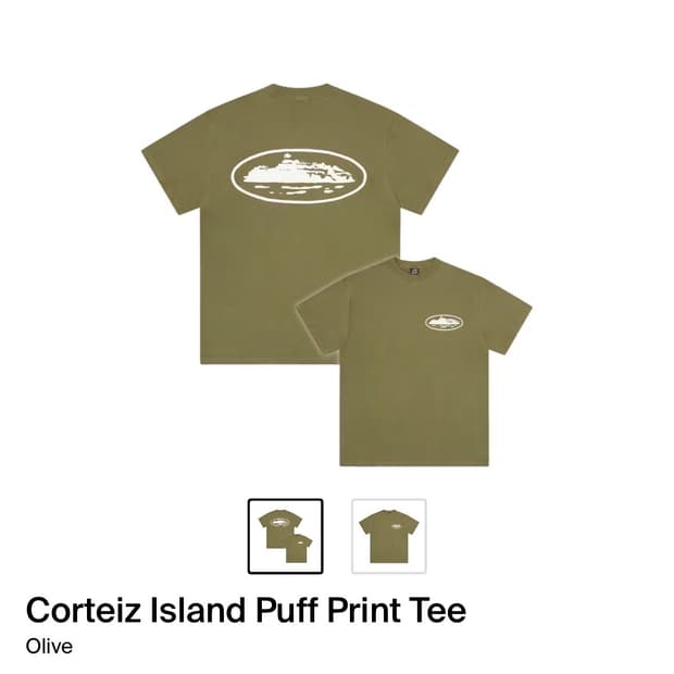 (새상품) 코르테이즈 퍼프 아일랜드 티셔츠 올리브 M
