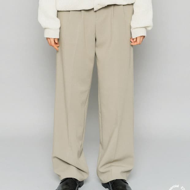 [L] 하이파이펑크 투 와이드 트라우저 베이지