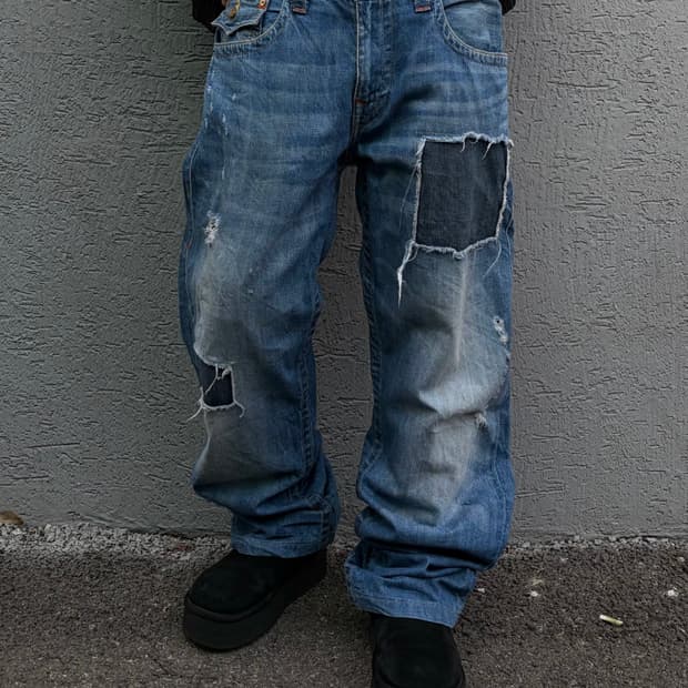  90s TRUERELIGION denim scratch straight