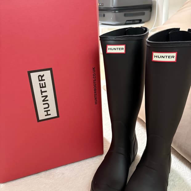 Hunter 오리지널 톨 레인부츠 블랙 풀박 UK5(240-245)