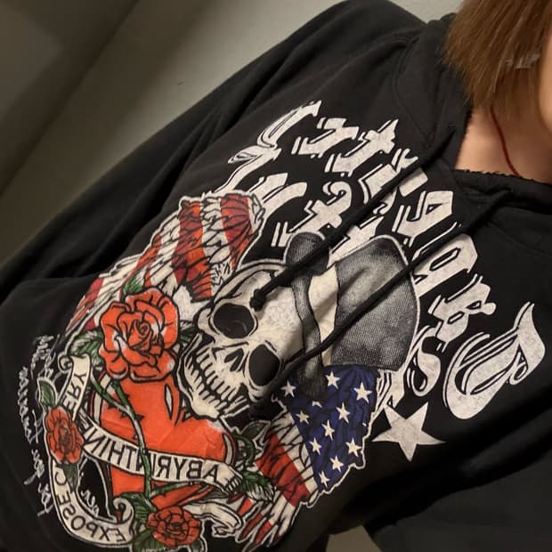 Punk skull printing hoodie