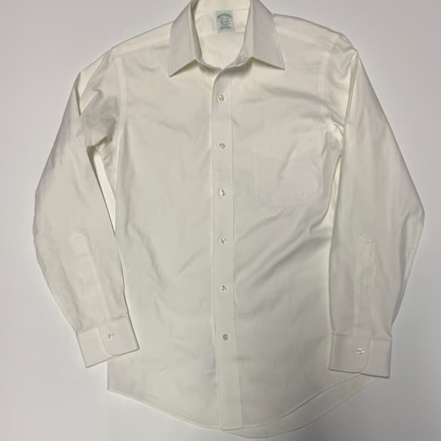브룩스브라더스 클래식 논아이론 화이트 셔츠 M
