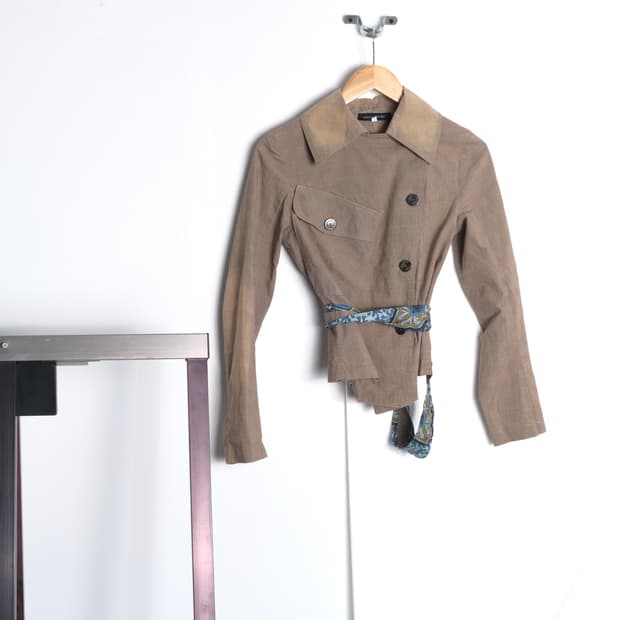 Collection Privee? Checked Belted Jacket