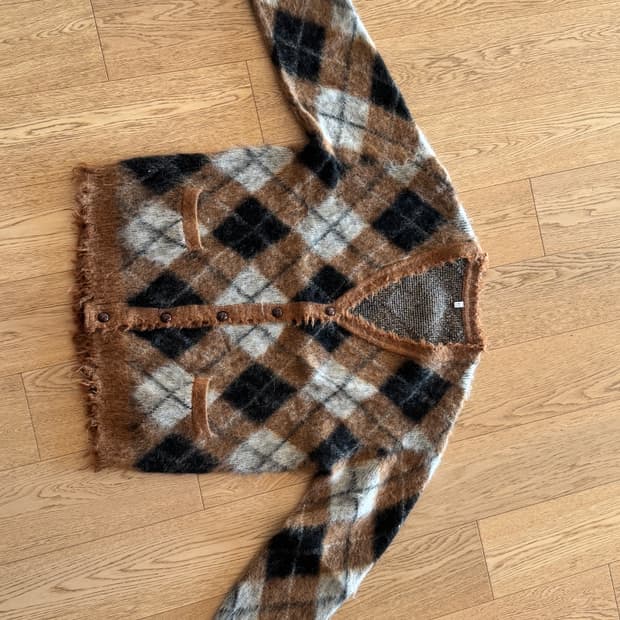 R13 Fluffy Plaid Cardigan