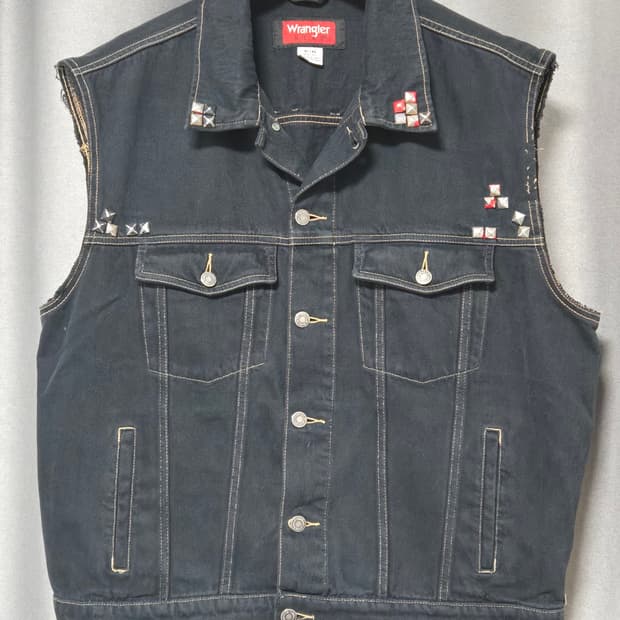Wrangler 스터드 데님 베스트 XL