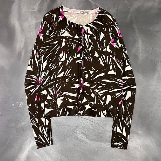  마렐라 스포츠 패턴 라운드넥 가디건 y15837