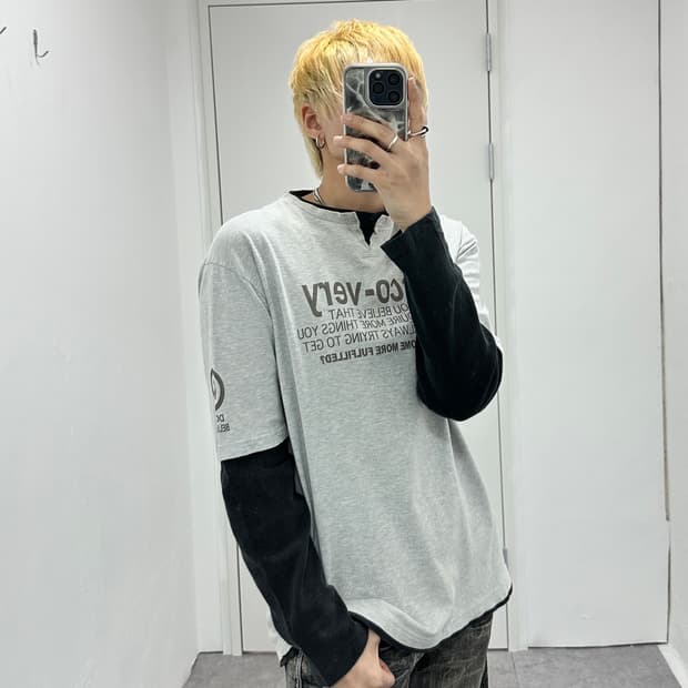 Black SMACK Basic fake layered sleeve