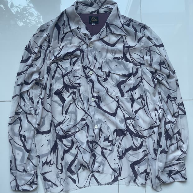 니들스 오픈카라 패턴 셔츠