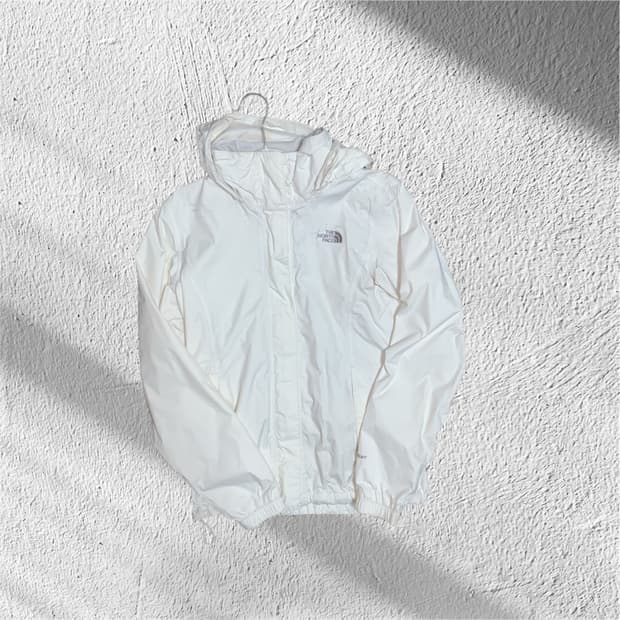 노스페이스 화이트 바람막이 후드 마운틴 윈드 자켓
