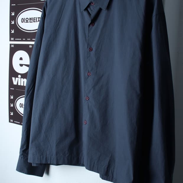 (M-2XL) 수아레 셔츠 남방 블루 무지 세미크롭 아메카지-H32633