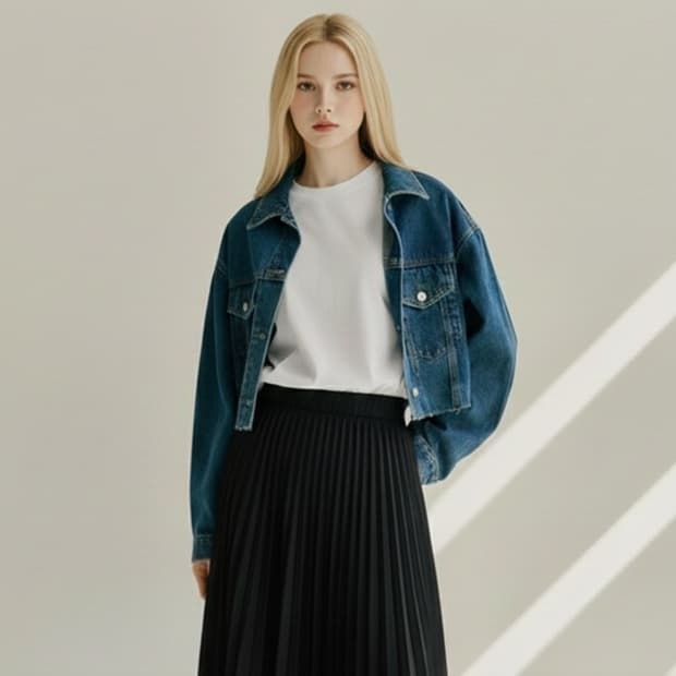 (새상품)쥬시쥬디 크롭 데님자켓