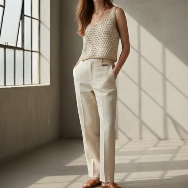 (새상품)코치 슬리브리스 니트 탑 (66~77사이즈)