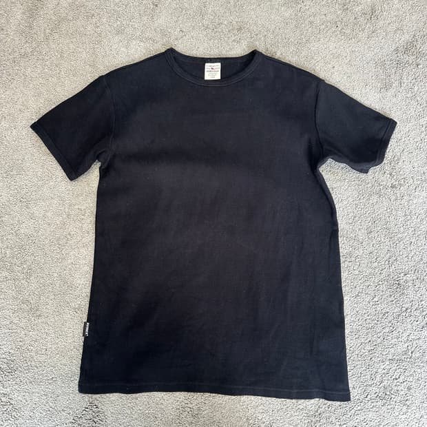 아비렉스 USA 블랙 골지 반팔티L