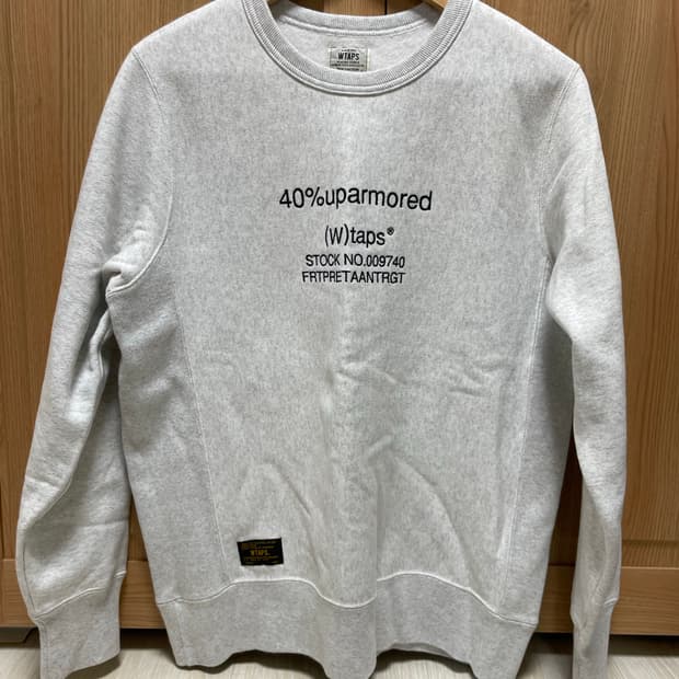 더블탭스 (Wtaps) 멜란지그레이 기모 맨투맨 m