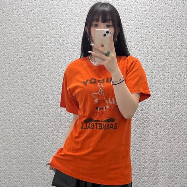 프루티 오브 더 룸 빈티지 Y2K 오렌지 버니 반팔티 M C12736