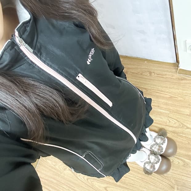 빈티지 케파 블랙 핑크 자켓 바람막이 히메갸루 오리엔탈 스포티 뉴진스