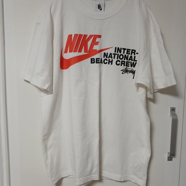 나이키 x 스투시 인터내셔널 비치 크루 티셔츠 화이트 아시아 m