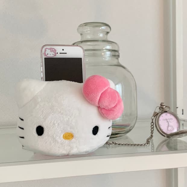 산리오 정품 헬로 키티 고전 핸드폰 거치대 스마트폰 아이폰 핑크 갸루