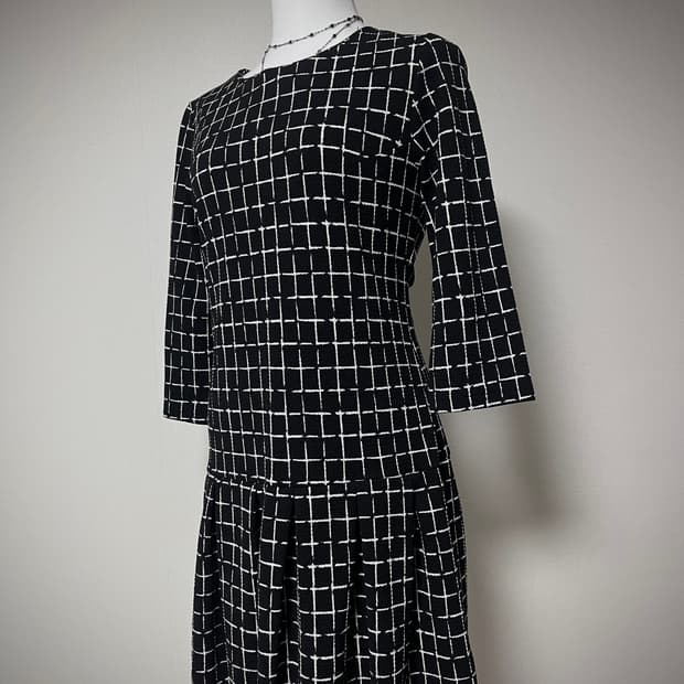 오네갸루 체크 원피스