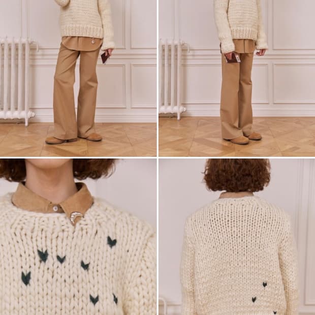 STU 핸드메이드 (크림) 니트