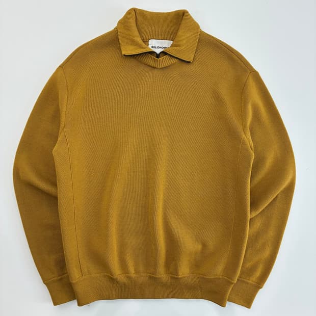 Solid homme 솔리드 옴므 카멜 울 카라 니트