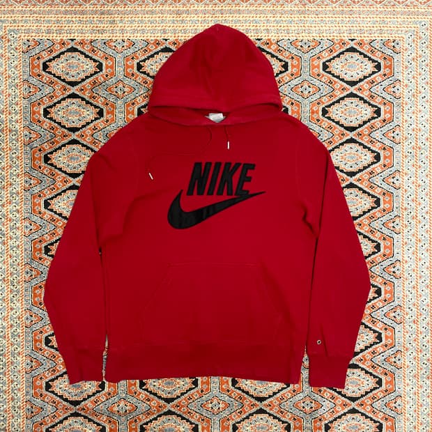나이키 스펠로고 레드 후드티셔츠 남성L