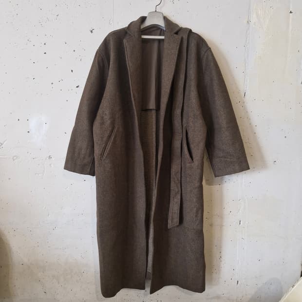 JPN 벨티드 롱 코트 F
