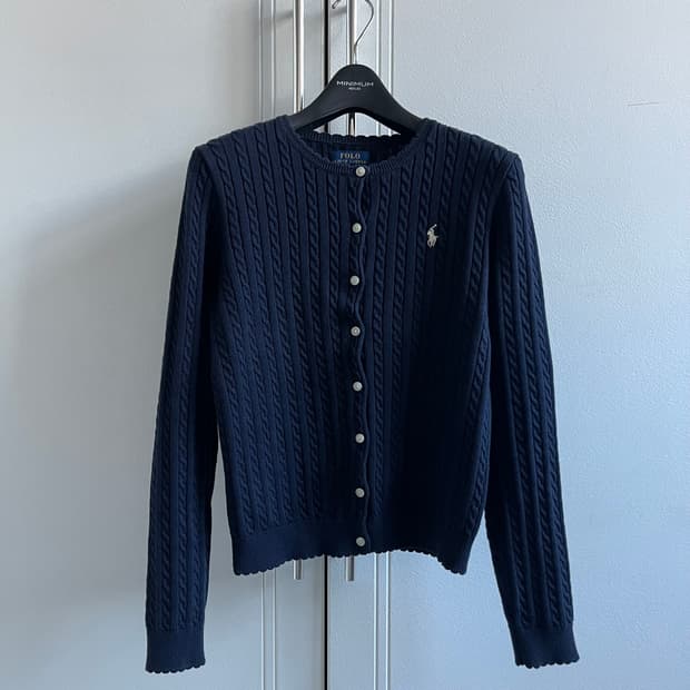 폴로 케이블 니트 가디건