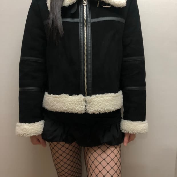 빈티지 블랙 무스탕 자켓