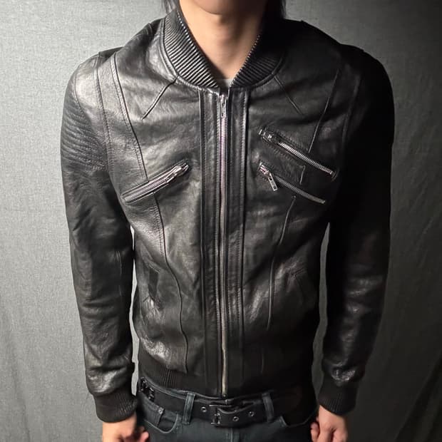 ltaly lamb skin leather jacket